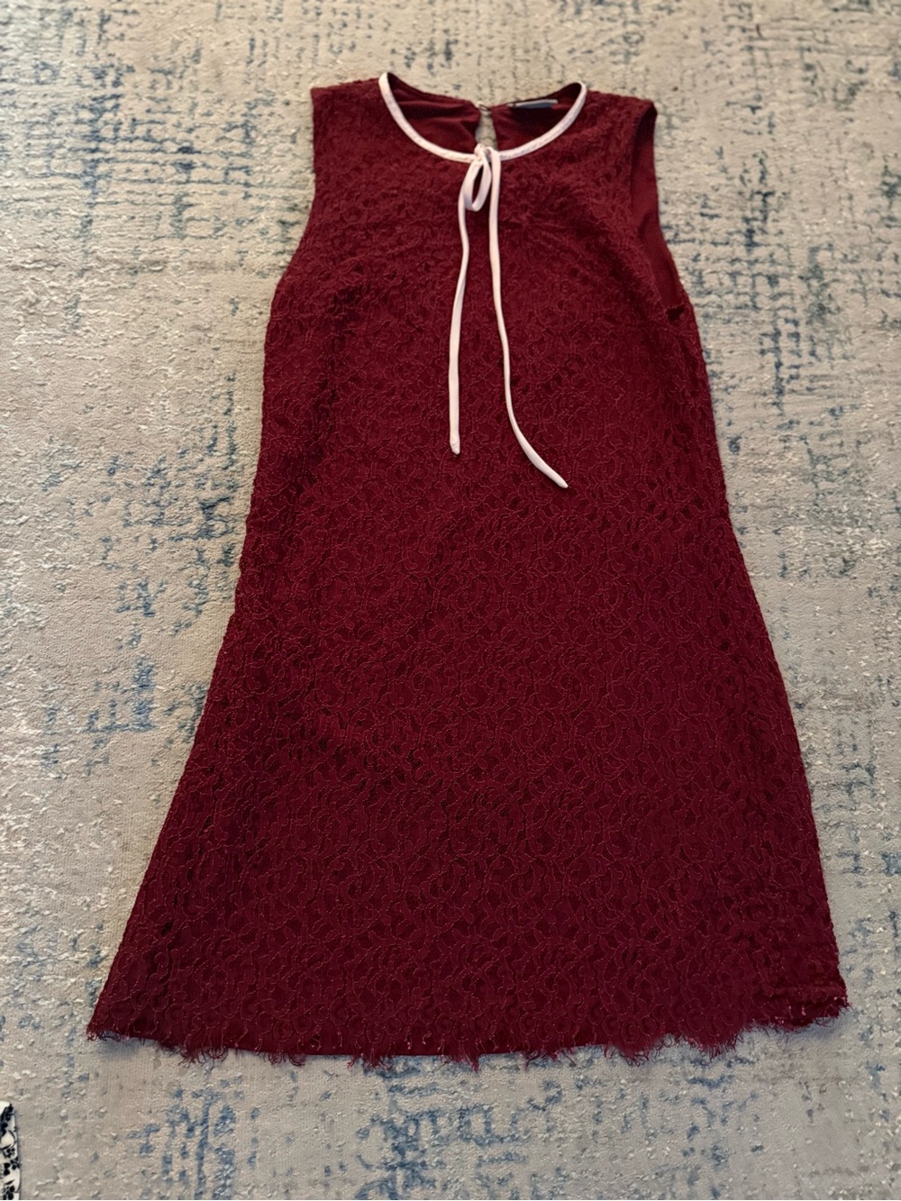 Vero Moda Burgundy Knit Sleeveless Dress with White Tie - Picture 3 of 4